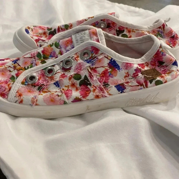 💚 Blowfish | Distressed Floral Laceless low rider sneakers - kids size 2 - Picture 6 of 7